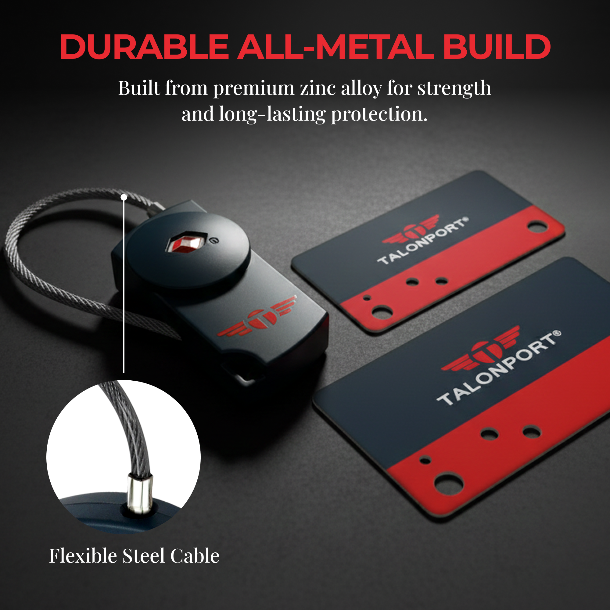 Talonport Keyless Luggage Locks TSA Approved (2 pack)