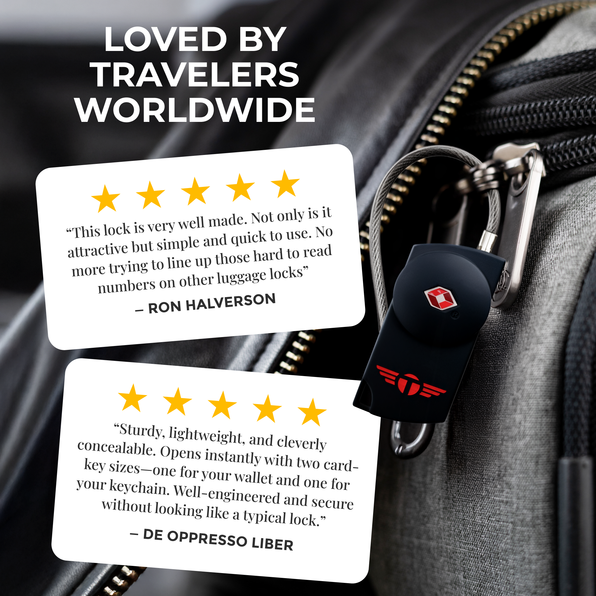 Talonport Keyless Luggage Locks TSA Approved (2 pack)