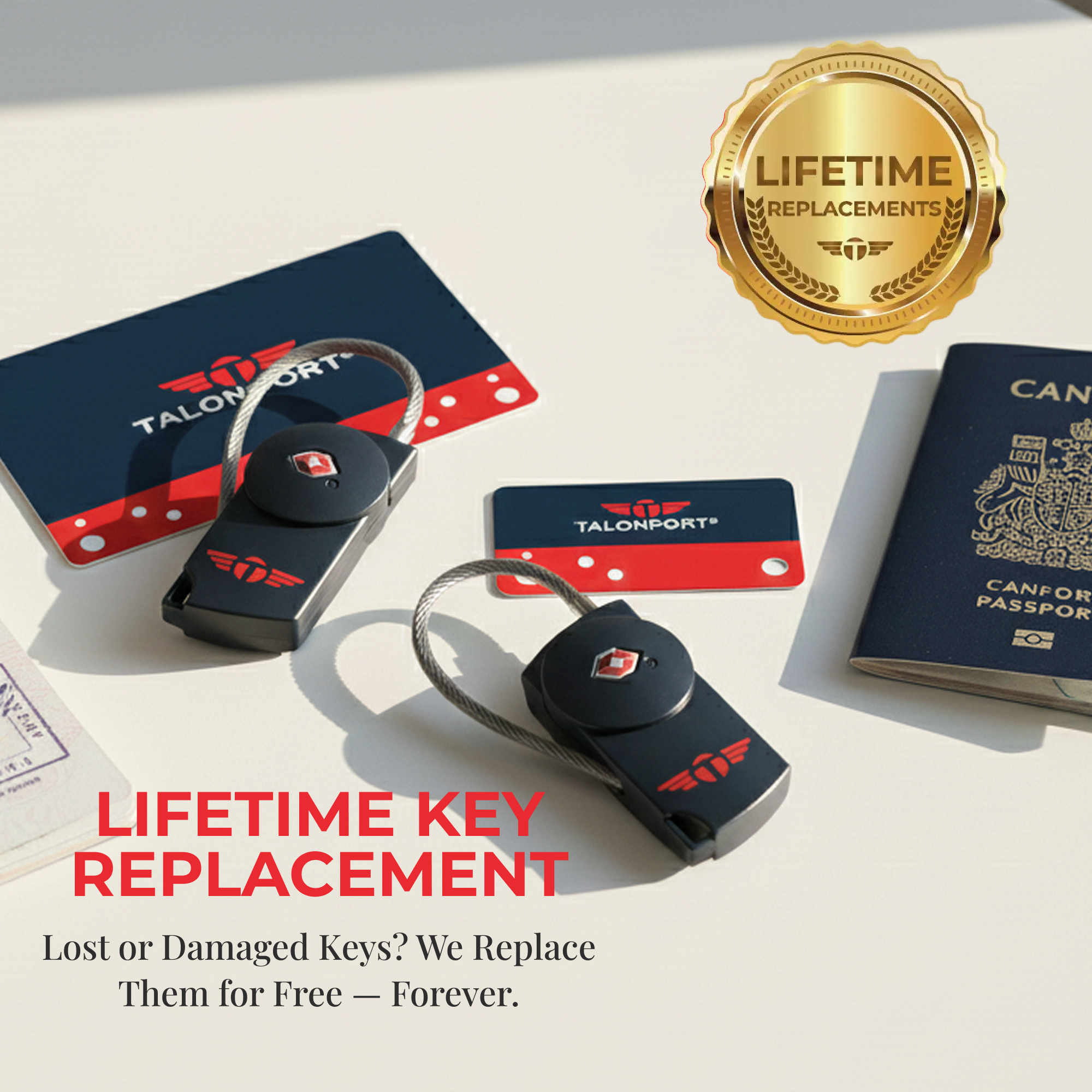 Talonport Keyless Luggage Locks TSA Approved (2 pack)