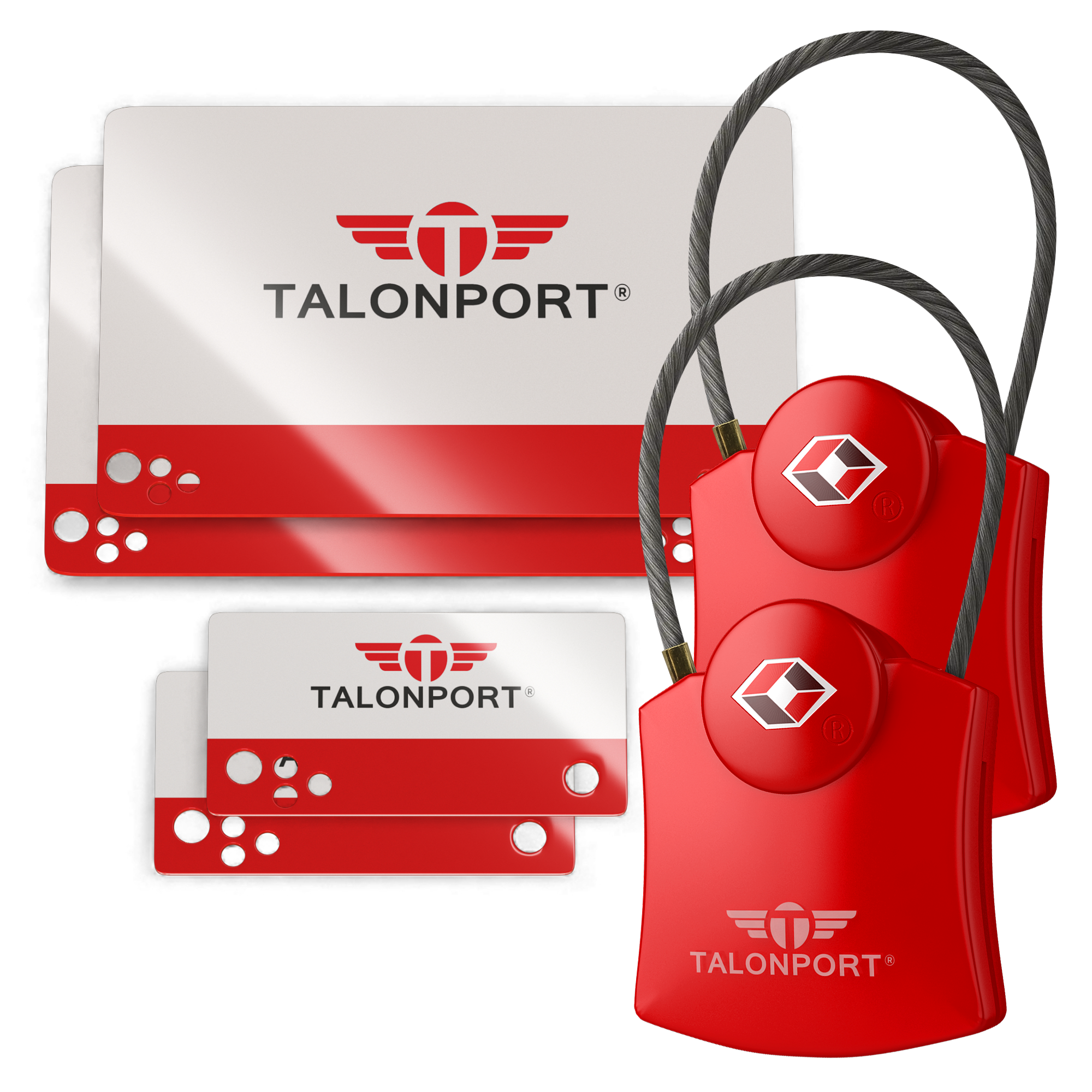 Keyless Luggage Locks TSA Approved, Heavy-Duty Travel Essentials, RED