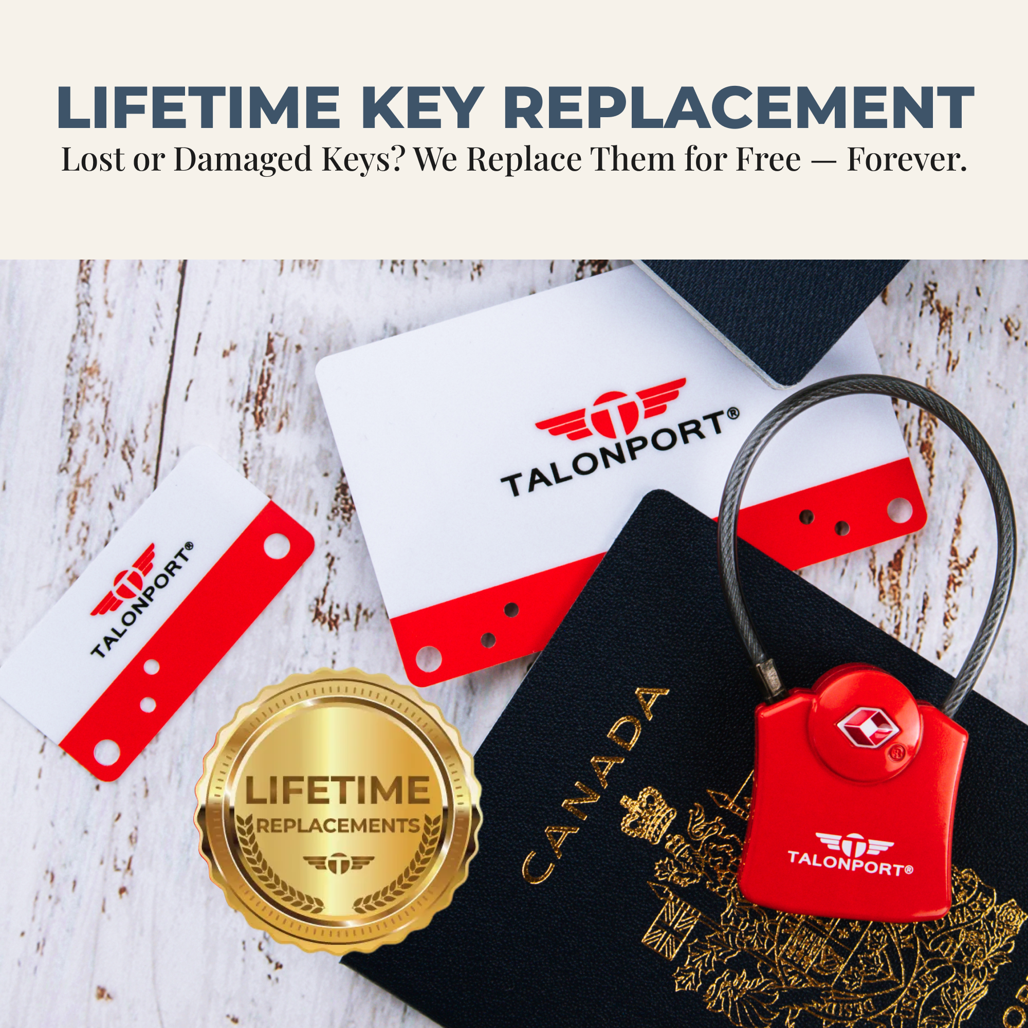 Keyless Luggage Locks TSA Approved, Heavy-Duty Travel Essentials, RED