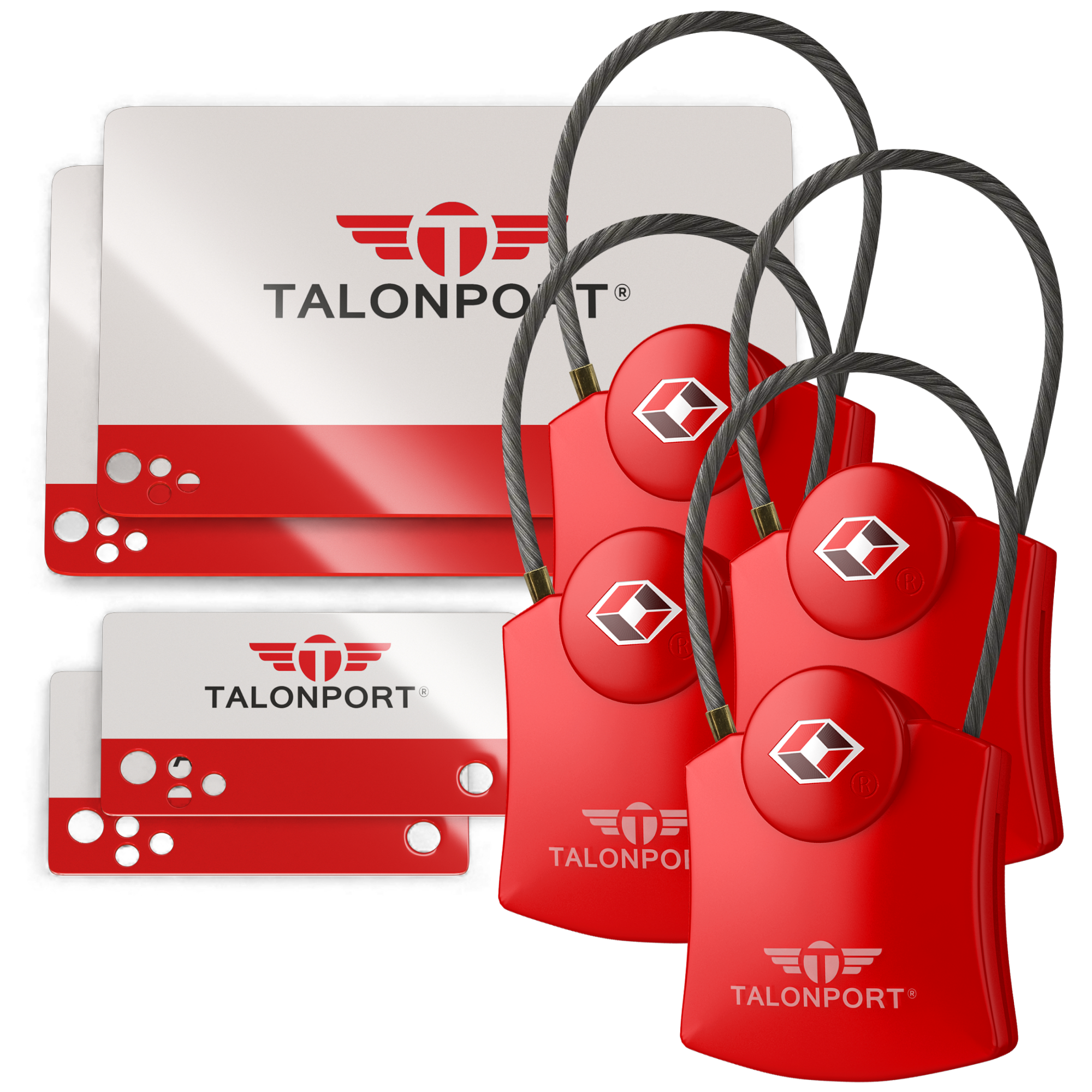 Keyless Luggage Locks TSA Approved, Heavy-Duty Travel Essentials, RED